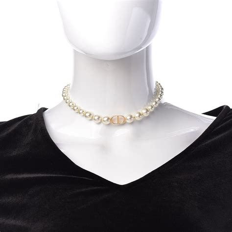 vintage dior pearl choker|christian dior choker necklace gold.